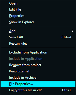 Right-click file actions